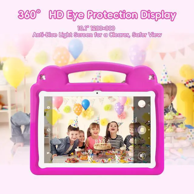 Alt view image 4 of 5 - paitanry Kids Tablet 10.1 Inch Android 14 Tablet for Kids, A523 Octa-Core, 8GB+64GB, 5000mAh Battery with Pink EVA Case, Wi-Fi 6 (2.4GHz & 5GHz), Parental Control, GMS