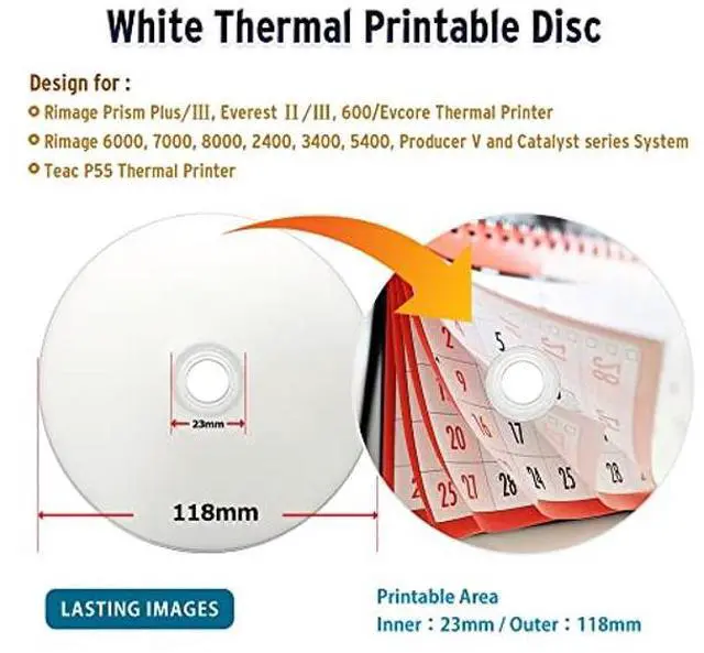 Alt view image 2 of 5 - PlexDisc CD-R 700MB 52X White Thermal Hub Printable - 100 Disc Spindle (FFP) - 631-415-BX