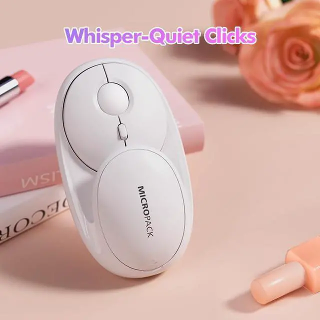 Alt view image 5 of 5 - MICROPACK Digitally Yours Rechargeable Wireless Mouse 2.4G Bluetooth Dual Mode, 2.4GHz Optical Cordless Mice PC, Laptop, Desktop, 3-Level DPI USB Green Mouse with Mirror (MP-720C-GN)