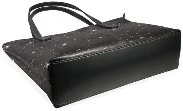 Alt view image 4 of 5 - MochaDD Black Laptop Tote Bag,Dark Black Glitter Sparkle Laptop Tote Bag, Woman Laptop Organizer Bag Teacher Work Purse -11.8 inch X 11.0 inch-1126