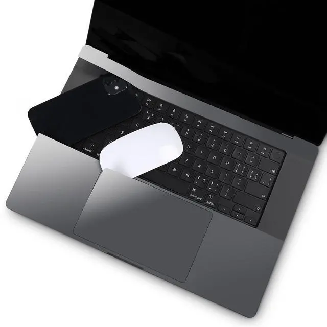 Alt view image 5 of 5 - 4 in 1 Ultra Thin 3M Vinyl Full Size Laptop Skin Palm Rest Sticker for MacBook Pro 14 Inch M2 M3 M4 (Model: A2442/A2779/A2918/A2992/A3112/A3401/A3185) - Space Black