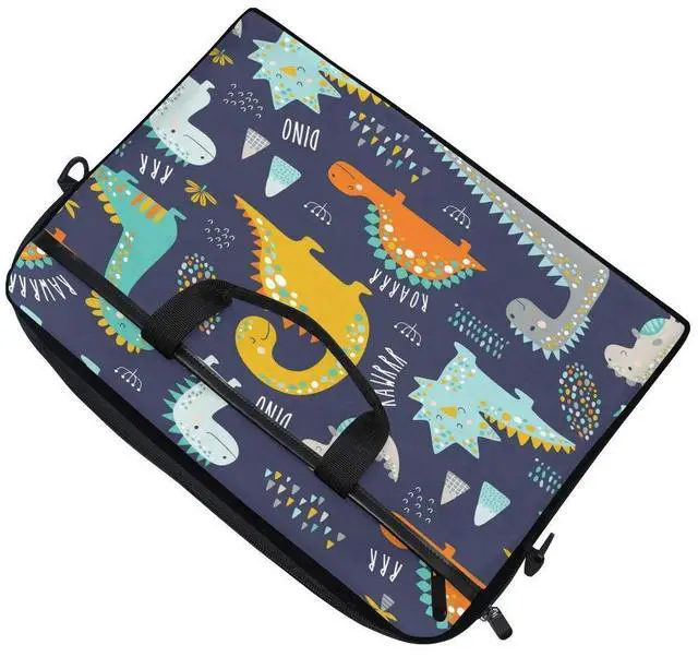 Alt view image 5 of 5 - ALAZA Cute Funny Dinosaurs Dino15 inch Laptop Case Shoulder Bag Crossbody Briefcase for Women Men with Shoulder Strap Handle