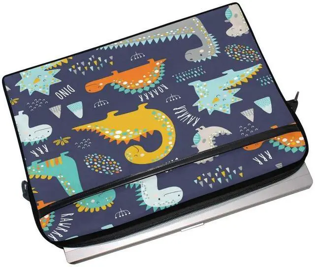 Alt view image 4 of 5 - ALAZA Cute Funny Dinosaurs Dino15 inch Laptop Case Shoulder Bag Crossbody Briefcase for Women Men with Shoulder Strap Handle