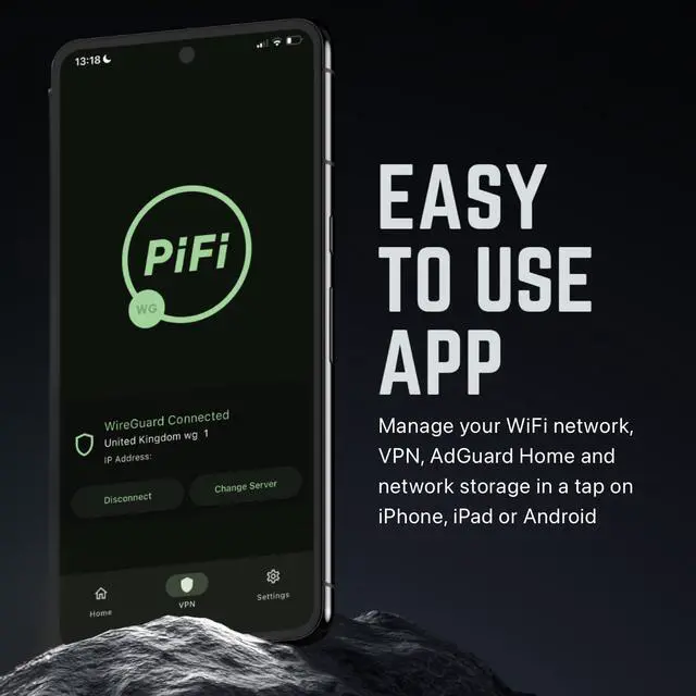Alt view image 3 of 5 - PiFi - Transform Raspberry Pi into 1300Mbps VPN Router in Seconds - OpenWRT, High-Speed VPN, USB 3.0 Wireless, AdGuard & More (for Pi 4 & 5)