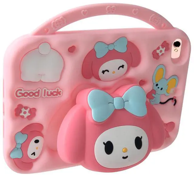 Alt view image 4 of 5 - Cartoon Case for Xiaomi Redmi Pad SE 11 inch 2023,MONEHOYSY Cute Soft Silicone Kickstand [Drop Proof,Shock Proof,Anti Slip] Back Stand Cover Case for Kids Children Teens Girls Boys (Melody)
