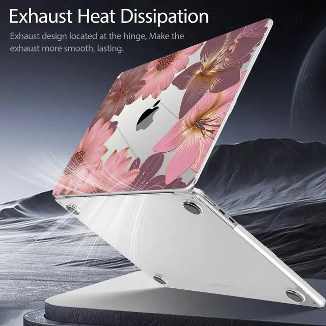 Alt view image 5 of 5 - May Chen for MacBook Air 13.6 inch Case A3240 A3113 A2681 M4 M3 M2 Chip, 2025 2024 2023 2022 Release, Ultra-Thin Plastic Hard Shell Case for MacBook Air 13.6" with Retina Display, Gerbera
