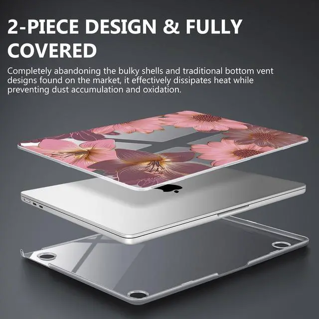 Alt view image 4 of 5 - May Chen for MacBook Air 13.6 inch Case A3240 A3113 A2681 M4 M3 M2 Chip, 2025 2024 2023 2022 Release, Ultra-Thin Plastic Hard Shell Case for MacBook Air 13.6" with Retina Display, Gerbera