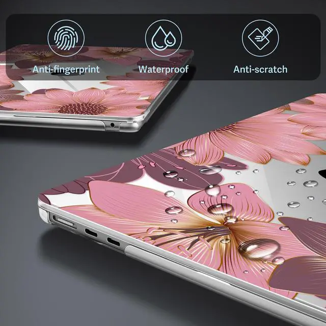 Alt view image 3 of 5 - May Chen for MacBook Air 13.6 inch Case A3240 A3113 A2681 M4 M3 M2 Chip, 2025 2024 2023 2022 Release, Ultra-Thin Plastic Hard Shell Case for MacBook Air 13.6" with Retina Display, Gerbera