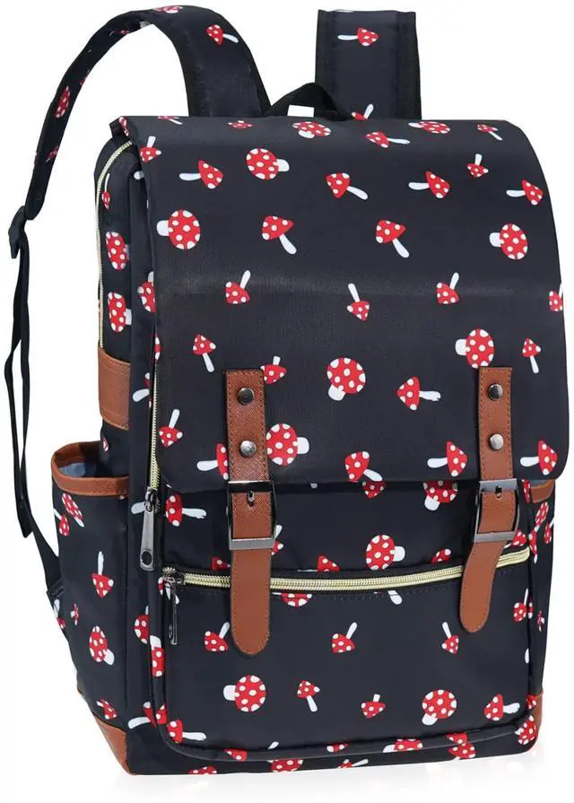 Main image of MCWTH Mushroom School Backpack for Girls Women, 15.6 inch Laptop Backpacks Bookbags for College Travel