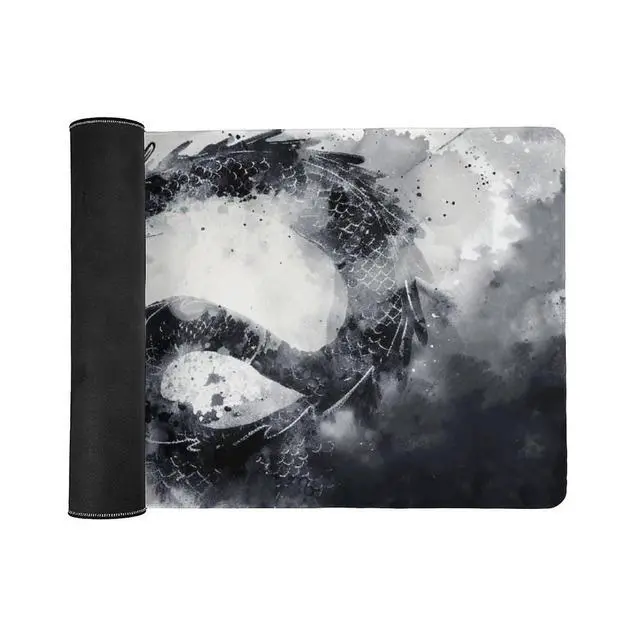 Alt view image 3 of 5 - PailailaiNest Large Mouse Pad Gaming Mousepad Japanese Dragon Cool Black White Fantasy Mouse Pad Big Desk Mat Computer Mouse Mat for Keyboard Non-Slip Base 40x90cm