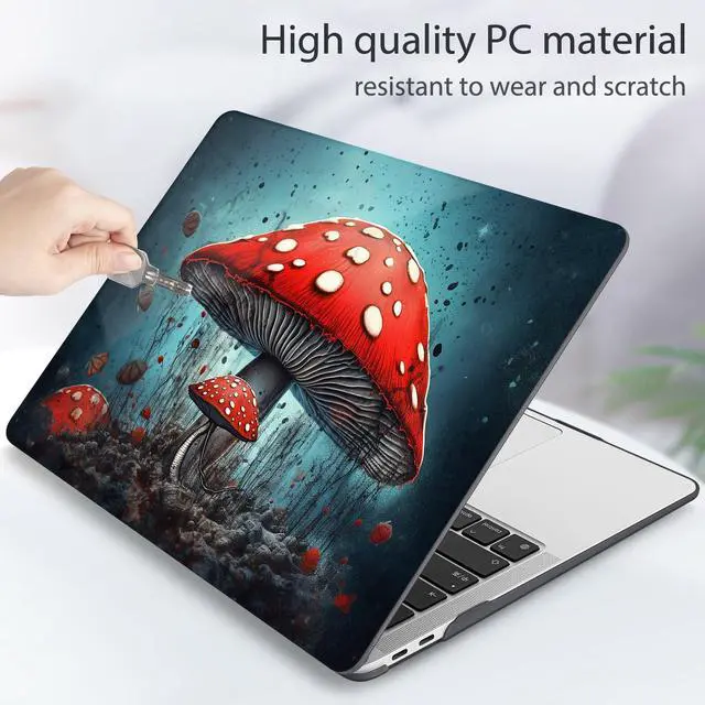 Alt view image 4 of 5 - May Chen Compatible with MacBook Air 13 inch Case 2021, 2020 2019 2018 Release Model: M1 A2337 A2179 A1932, Plastic Hard Shell Case Cover with Keyboard Cover, Mushrooms