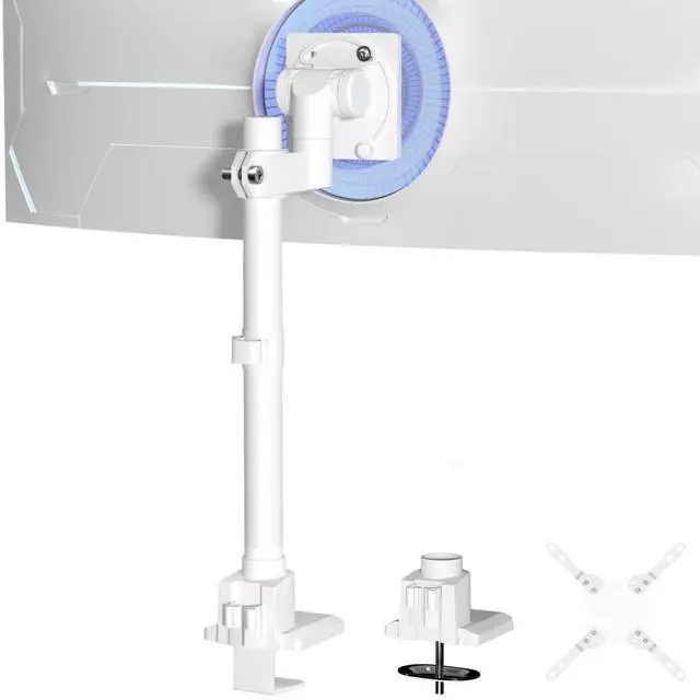 Main image of Monitor-Arm Ultrawide Heavy Duty 24-57'' - Aluminum Single Monitor Mount Holds up to 59.4lbs, Adjustable Desk Mount Stand, VESA75/100/200mm, White