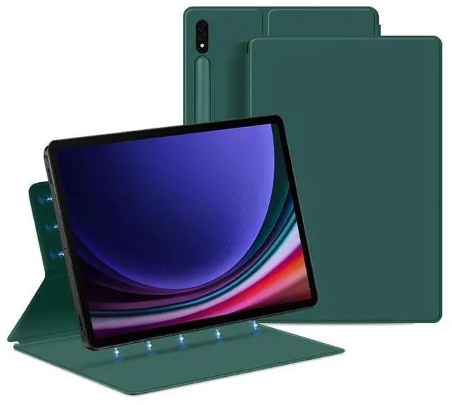 Main image of QYiiD Magnetic Case for Galaxy Tab S10 FE/Galaxy Tab S9 FE 5G 10.9 Inch/Tab S9 11 Inch 2023 with S Pen Holder, Ultra-Slim Lightweight Slim Magnetic Stand Case with Auto Sleep/Wake Cover, DrakGreen