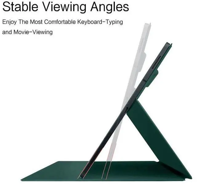Alt view image 4 of 5 - QYiiD Magnetic Case for Galaxy Tab S10 FE/Galaxy Tab S9 FE 5G 10.9 Inch/Tab S9 11 Inch 2023 with S Pen Holder, Ultra-Slim Lightweight Slim Magnetic Stand Case with Auto Sleep/Wake Cover, DrakGreen