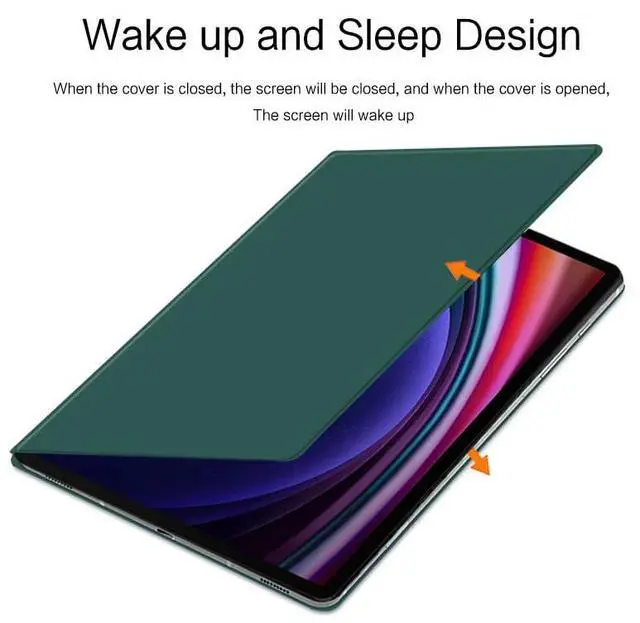Alt view image 3 of 5 - QYiiD Magnetic Case for Galaxy Tab S10 FE/Galaxy Tab S9 FE 5G 10.9 Inch/Tab S9 11 Inch 2023 with S Pen Holder, Ultra-Slim Lightweight Slim Magnetic Stand Case with Auto Sleep/Wake Cover, DrakGreen