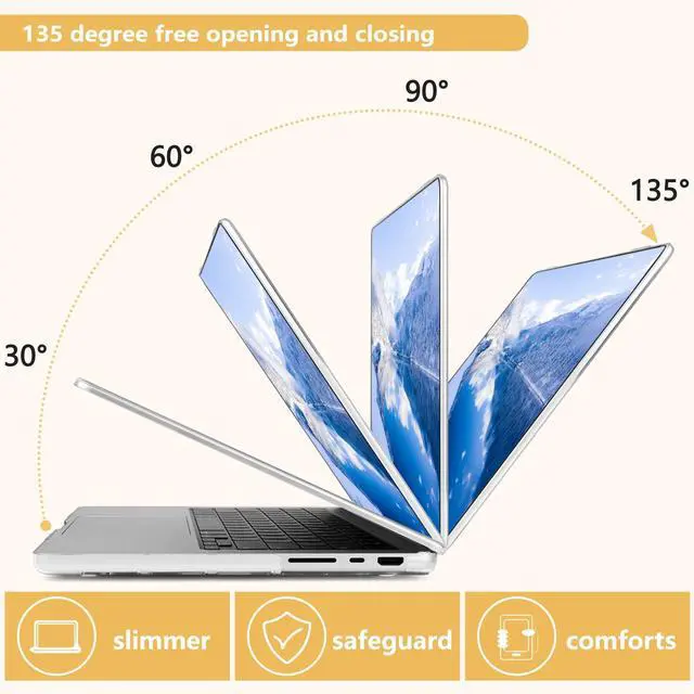Alt view image 5 of 5 - MecBevia Compatible with MacBook Pro 14 inch Case (2021-2024, M4/M3/M2/M1 Pro/Max), Plastic Hard Shell Case Cover for MacBook Pro 14", Abstract Flower