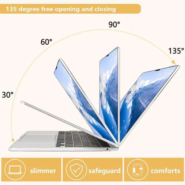 Alt view image 5 of 5 - MecBevia Compatible with MacBook Air 13.6 inch Case, M4 A3240/M3 A3113/M2 A2681 (Released 2025 to 2022), Hard Shell, Keyboard Cover, Screen Protector, Webcam Cover & Type-C Adapter, Abstract Flower