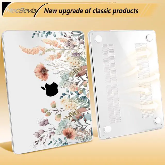 Alt view image 4 of 5 - MecBevia Compatible with MacBook Air 13.6 inch Case, M4 A3240/M3 A3113/M2 A2681 (Released 2025 to 2022), Hard Shell, Keyboard Cover, Screen Protector, Webcam Cover & Type-C Adapter, Abstract Flower
