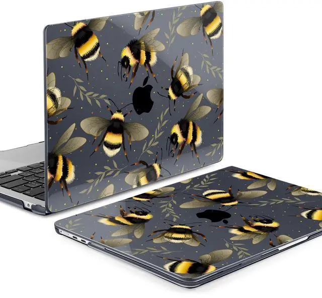 Alt view image 3 of 5 - MEEgoodo Case for MacBook Air 15 inch M4/M3/M2 2025 2024 2023, Case Fit Model (A3241/A3114/A2941) for MacBook Air 15-inch, Laptop with Keyboard & Camera Cover & OTG Adapter, Bumblebee & Leaves