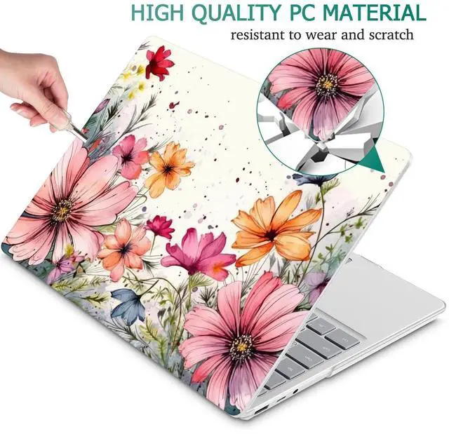 Alt view image 5 of 5 - Mektron Case for 13.5" Microsoft Surface Laptop 5/4/3 with Metal Palm Rest Model 1951/1868, 2019/2021/2022 Release Plastic Hard Shell Cover with Screen Protector + Keyboard Cover, Colorful Floral