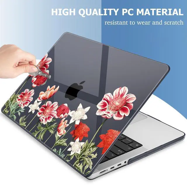 Alt view image 5 of 5 - Mektron Case for 2024 MacBook Pro 16" M4 Fits M3 A2991 M2 A2780 M1 A2485 (2021/2033) Pro/Max Chips with Touch ID, Hard Shell Plastic Laptop Cover Keyboard Cover Screen Protector, Anemone Flower