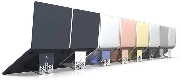 Alt view image 4 of 5 - MAJEXTAND Paper-Thin Stand for MacBook, Laptop Riser, Slim Portable Ergonomic Ventilated Stand, 6 Adjustable Heights from 2.1" to 3.6", Compatible with Laptops Up to 18, US Patented (Snow White)