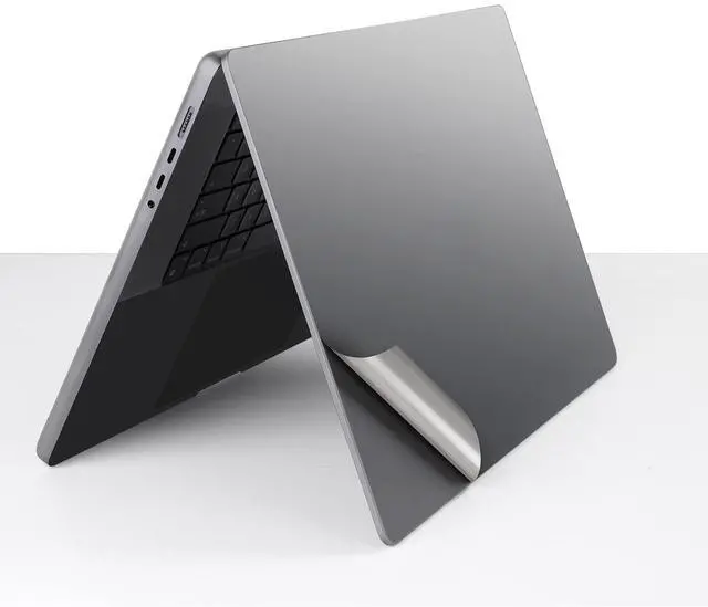 Alt view image 3 of 5 - 4 in 1 Ultra Thin 3M Vinyl Full Body Skin Palm Rest Sticker Compatible with 2021~2024+ MacBook Pro/Pro Max 16 Inch M2 M3 M4 (Model: A2485/A2780/A2991/A3403/A3186) -Gray