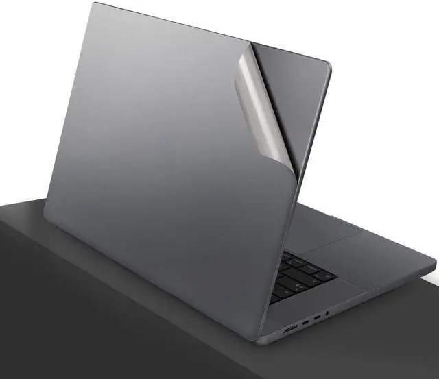 Alt view image 4 of 5 - 4 in 1 Ultra Thin 3M Vinyl Full Body Skin Palm Rest Sticker Compatible with 2021~2024+ MacBook Pro/Pro Max 16 Inch M2 M3 M4 (Model: A2485/A2780/A2991/A3403/A3186) -Gray