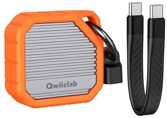 Main image of Qwiizlab M.2 2230 SSD NVMe Enclosure, 10Gbps USB 3.2 Gen 2 Type-C, Fits M Key up to 2TB, Supports PCIe UASP, Rugged Aluminum Case (Orange), SSD Not Included