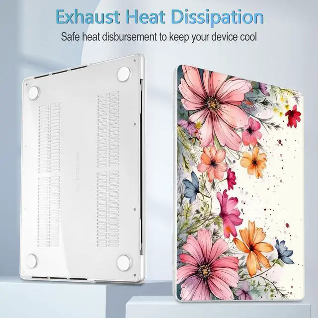 Alt view image 5 of 5 - Mektron Case for MacBook Pro 16" M4 A3403 A3186 M3 A2991 M2 A2780 M1 A2485 (2021/2023/2024) Pro/Max with Touch ID, Hard Shell Plastic Laptop Cover Keyboard Cover Screen Protector, Colorful Floral
