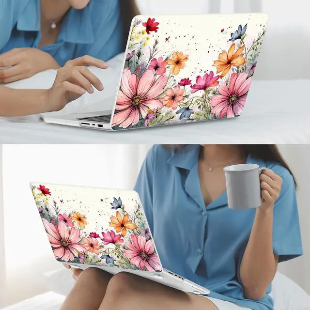 Alt view image 4 of 5 - Mektron Case for MacBook Pro 16" M4 A3403 A3186 M3 A2991 M2 A2780 M1 A2485 (2021/2023/2024) Pro/Max with Touch ID, Hard Shell Plastic Laptop Cover Keyboard Cover Screen Protector, Colorful Floral