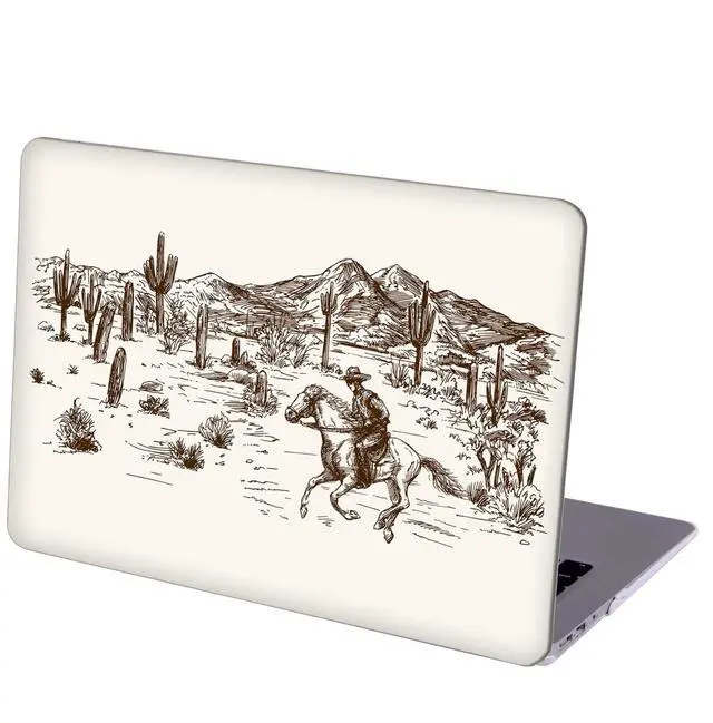 Main image of MINGDAO Compatible with MacBook Air 15.3-inch Hard Protective Shell Cace and Keyboard Cover (A2941, M2 Chip, 2023 Release) - Wild West Desert Cowboys-2