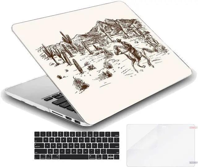 Alt view image 2 of 5 - MINGDAO Compatible with MacBook Air 15.3-inch Hard Protective Shell Cace and Keyboard Cover (A2941, M2 Chip, 2023 Release) - Wild West Desert Cowboys-2