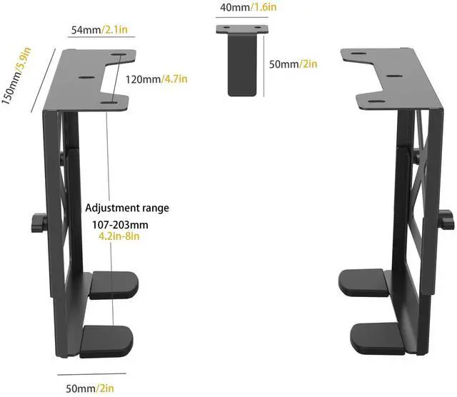Alt view image 3 of 5 - Monzlteck Adjustable Under Desk PC or NAS Mount Bracket Holder,Compatible with Desktop NAS(Network Attached Storage),CPU,UPS,Small Form Factor Desktop Tower.Xbox Series x,OptiPlex7000/7010