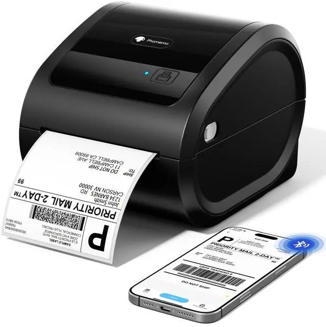 Alt view image 2 of 5 - Phomemo Thermal Label Printer, 4x6 Bluetooth Label Printer for Small Business & Packages, D520BT Shipping Label Printer Compatible with Android, iOS, PC, , Shopify, USPS, 2" Circle Thermal Label