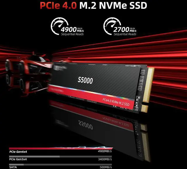 Alt view image 2 of 5 - SAN ZANG MASTER S5000 SSD 512GB NVMe M.2 PCIe Gen 4x4, M.2 2280 3D NAND NVMe Internal Solid State Drive, Read Speeds Up to 4900MB/s, Upgrade Storage for PC Computer, Laptop. (with Heatsink)
