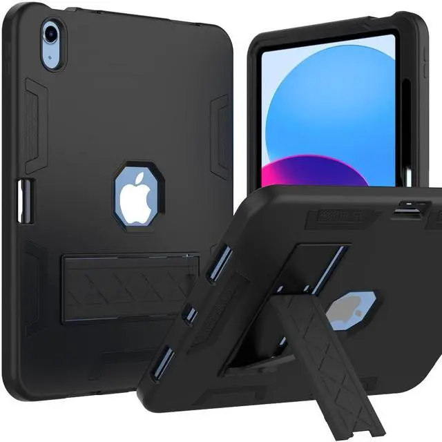 Main image of Puxicu Case for iPad (A16) 11th 11 inch 2025 / 10th Generation 10.9" 2022, Heavy Duty Rugged Protective, Cover for iPad 10th Gen/11th Gen, Black
