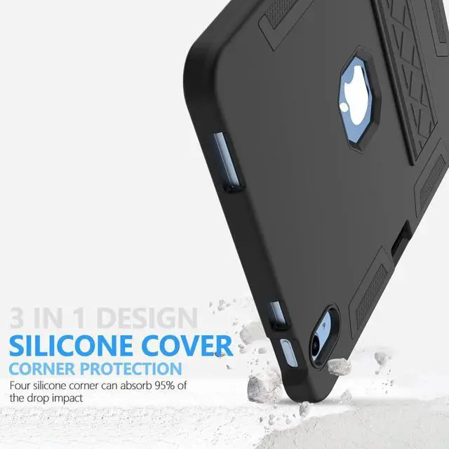Alt view image 3 of 5 - Puxicu Case for iPad (A16) 11th 11 inch 2025 / 10th Generation 10.9" 2022, Heavy Duty Rugged Protective, Cover for iPad 10th Gen/11th Gen, Black