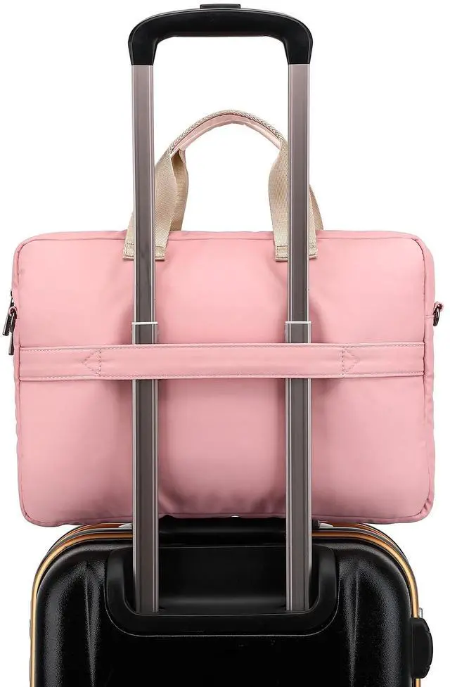 Alt view image 4 of 5 - SANFAN 360 Protective Multi-Pockets Laptop Shoulder Bag Sleeve Case, Briefcase for 15.6 & 16 Inch Laptops (Light Pink)