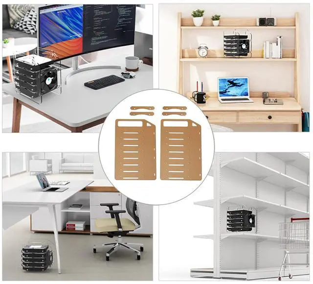 Alt view image 4 of 5 - DIY Hard Drive Bracket, Multi Layer Acrylic Rack for Desktop with Accurate Mounting Hole, Supports Multiple 3.5inch Hard Drives, Easy Installation (8 Layers)