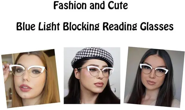 Alt view image 2 of 5 - Murddoa 4 Pack Womens Cat Eye Blue Light Blocking Reading Glasses Fashion Eyeglass Frames Cute Computer Reader(4 Pairs,3.00)