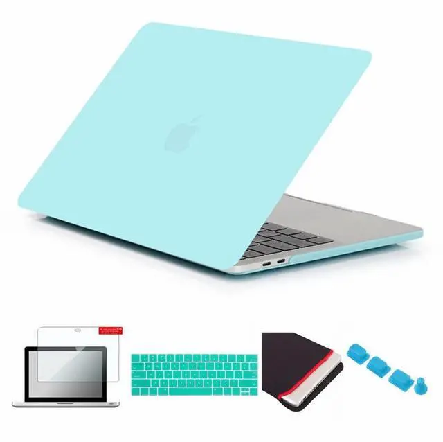 Main image of Se7enline Compatible with MacBook Case for Mac Pro 15 A1707/A1990 2016-2018 with Touch Bar Soft-Touch Plastic Hard Case Cover&Sleeve Bag&Keyboard Cover Skin&Screen Protector&Dust Plug, Turquoise Blue