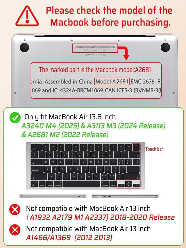 Alt view image 3 of 5 - Seorsok Compatible with New MacBook Air 13.6 inch Case 2025 2024-2022 Release A3240 M4 A2681 M2 A3113 M3,Elegant Leaves Flowers Leather Plastic Hard Shell Case&Keyboard Cover,Green Blooming Floral