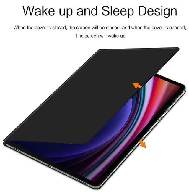 Alt view image 3 of 5 - QYiiD Magnetic Case for Galaxy Tab S10 Plus/Galaxy Tab S9 FE+ / S9 FE Plus 12.4-Inch with S-Pen Holder, Lightweight and Slim Magnetic Stand Case with Auto Sleep/Wake Cover for S10+/S9+/S9 FE+, Black