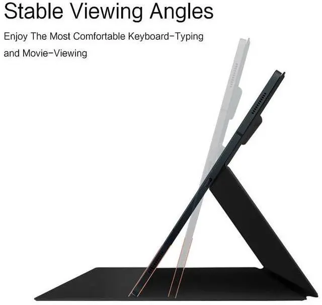 Alt view image 4 of 5 - QYiiD Magnetic Case for Galaxy Tab S10 Plus/Galaxy Tab S9 FE+ / S9 FE Plus 12.4-Inch with S-Pen Holder, Lightweight and Slim Magnetic Stand Case with Auto Sleep/Wake Cover for S10+/S9+/S9 FE+, Black