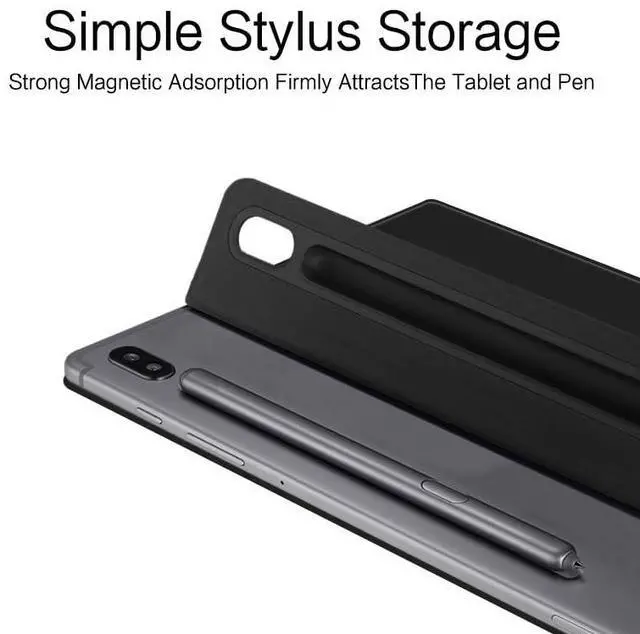 Alt view image 5 of 5 - QYiiD Magnetic Case for Galaxy Tab S10 Plus/Galaxy Tab S9 FE+ / S9 FE Plus 12.4-Inch with S-Pen Holder, Lightweight and Slim Magnetic Stand Case with Auto Sleep/Wake Cover for S10+/S9+/S9 FE+, Black