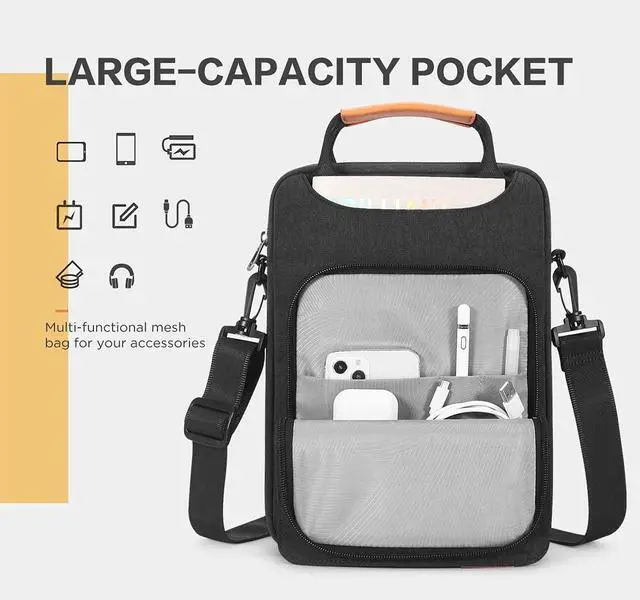 Alt view image 2 of 5 - NIDOO Laptop Shoulder Bag for 13" 13.6" Macbook Air M4 M3 M2/ MacBook Pro / 12.9" 13" iPad Pro M4/ 13" iPad Air M2 M3 / 13 inch Surface Pro 10 9 8, Vertical Laptop Sleeve Handbag for 13.4" XPS Samsung
