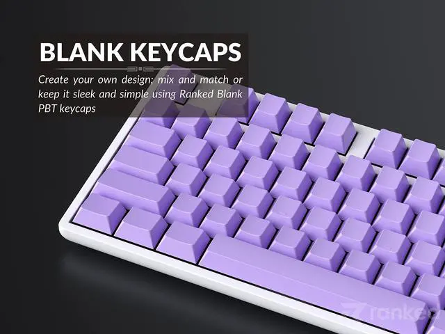 Alt view image 3 of 5 - Ranked Blank Premium Keycap Set | 1.4 mm Thick PBT | Cherry Profile for Mechanical Keyboard (Lavender, 139 Keys)