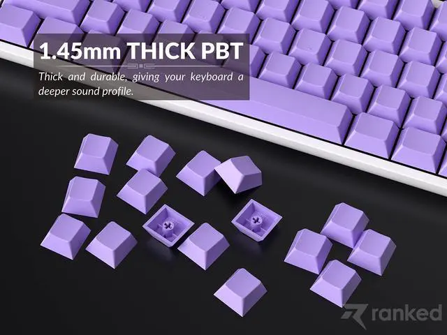 Alt view image 5 of 5 - Ranked Blank Premium Keycap Set | 1.4 mm Thick PBT | Cherry Profile for Mechanical Keyboard (Lavender, 139 Keys)