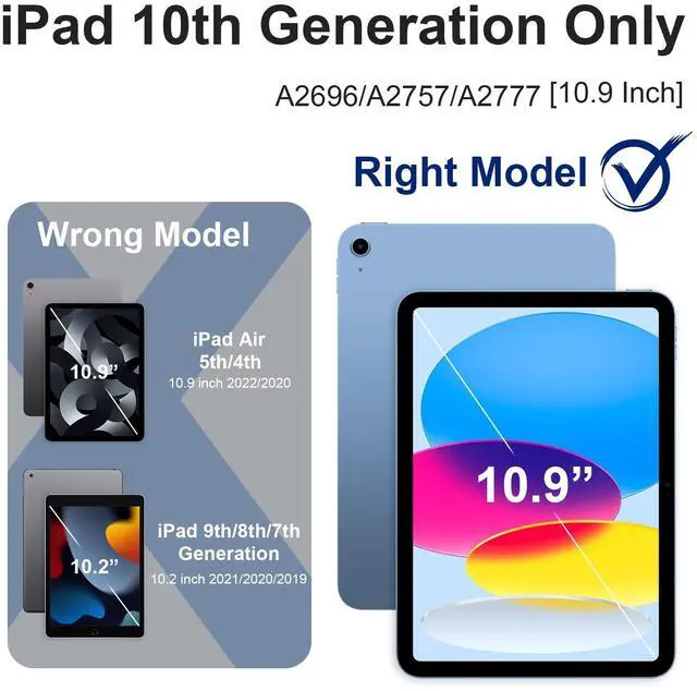 Alt view image 2 of 5 - Scnioy Case for iPad (A16) 11th Generation 11 Inch (2025) / iPad 10th Generation Case 10.9 Inch (2022) with 360deg Rotating Stand Screen Protector Pen Holder Shoulder Strap, Navy Green